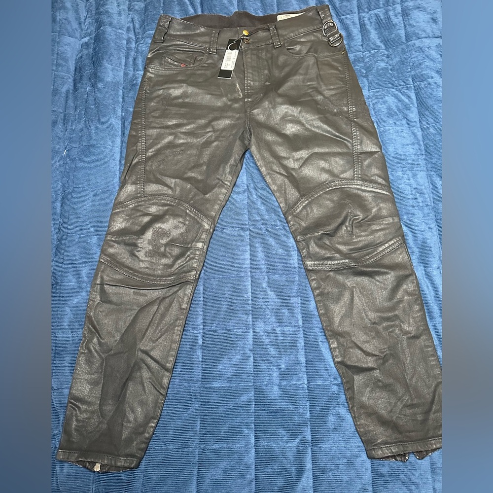 Diesel wax coated moto jogg jeans sz 31 NWT - Picture 2 of 15